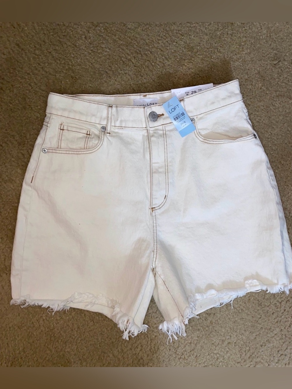 Women’s Loft white high waisted boyfriend shorts